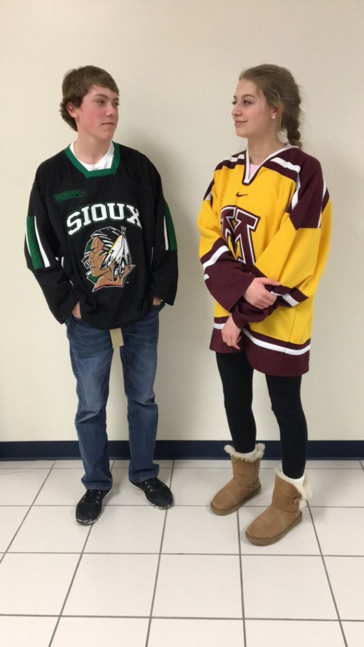 Lots of fun high school memories followed. This one highlights the rivalry built between us by UND and Gopher Hockey.