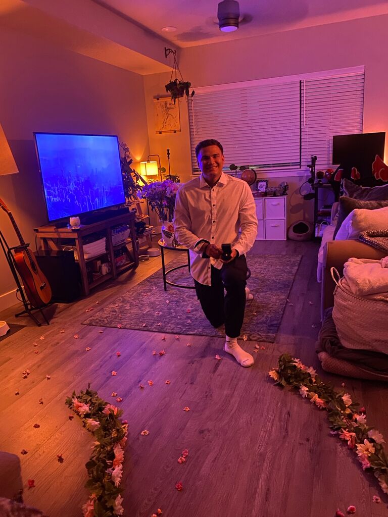 The day he popped the question. Spoiler - I said yes!
