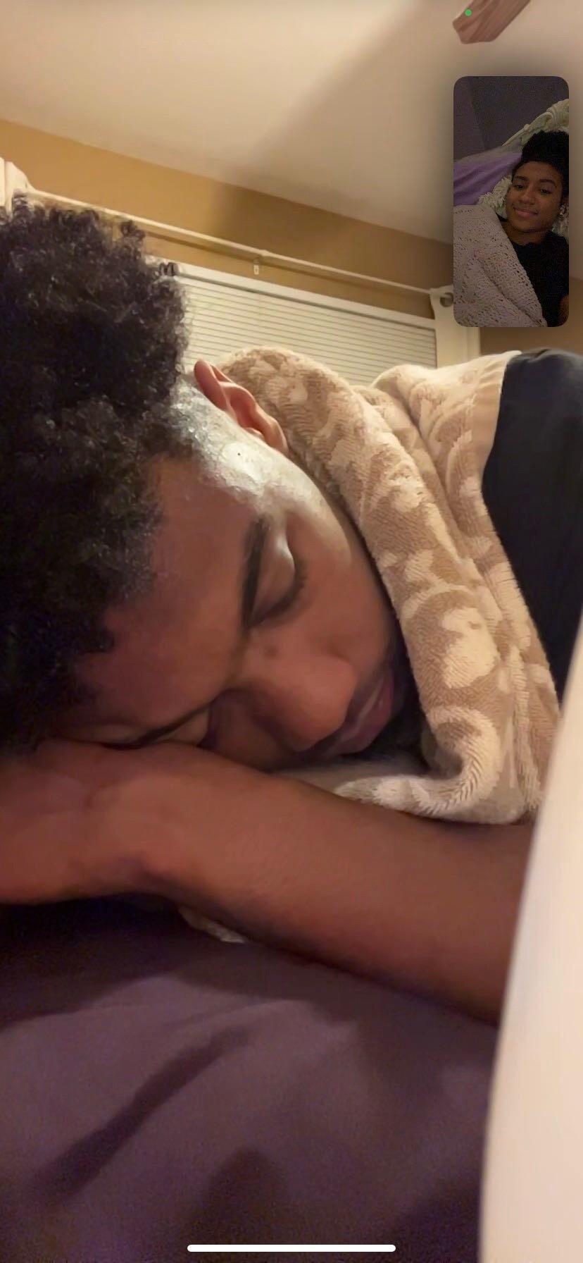 And then we started a long-distance relationship. Just five days after becoming a couple, our relationship was built on FaceTime calls, with us 1,000 miles apart. Eddie often fell asleep :)