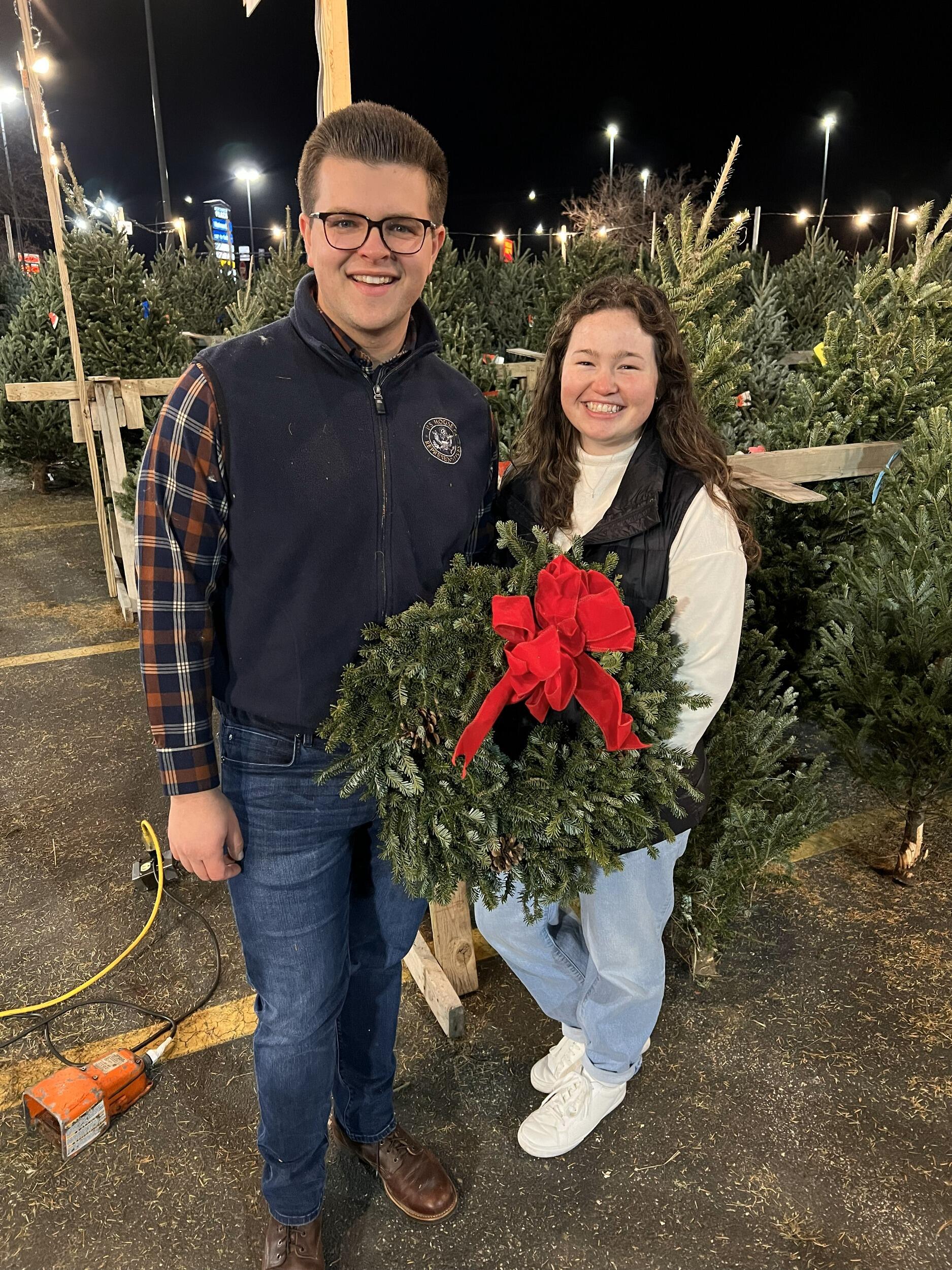 The day after we officially started dating, Aaron took me to pick out a real Christmas tree. Very quickly, I learned the perils of real trees. We forgot to water it and had to figure out how to cut off the bottom of the trunk with a hand saw in Aaron's apartment!