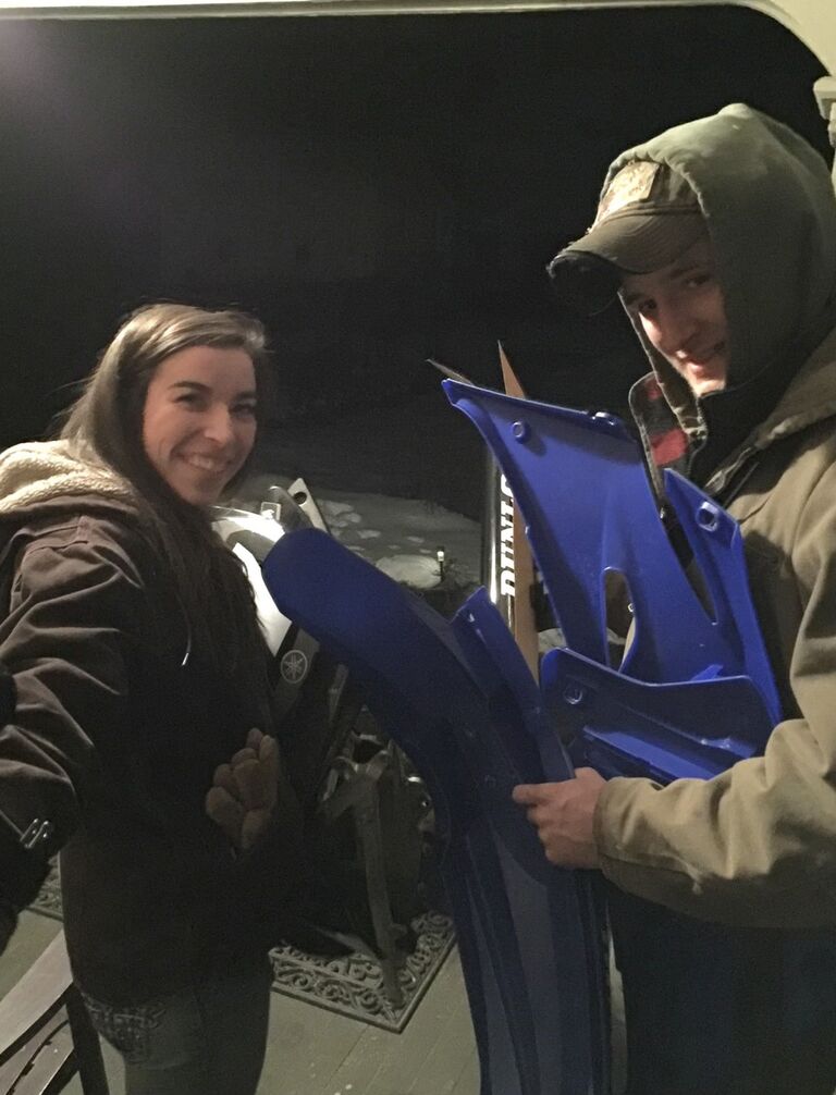 Our first unofficial date was at Barefoot Farm where we spent hours putting new graphics on Elijah's dirt bike.  