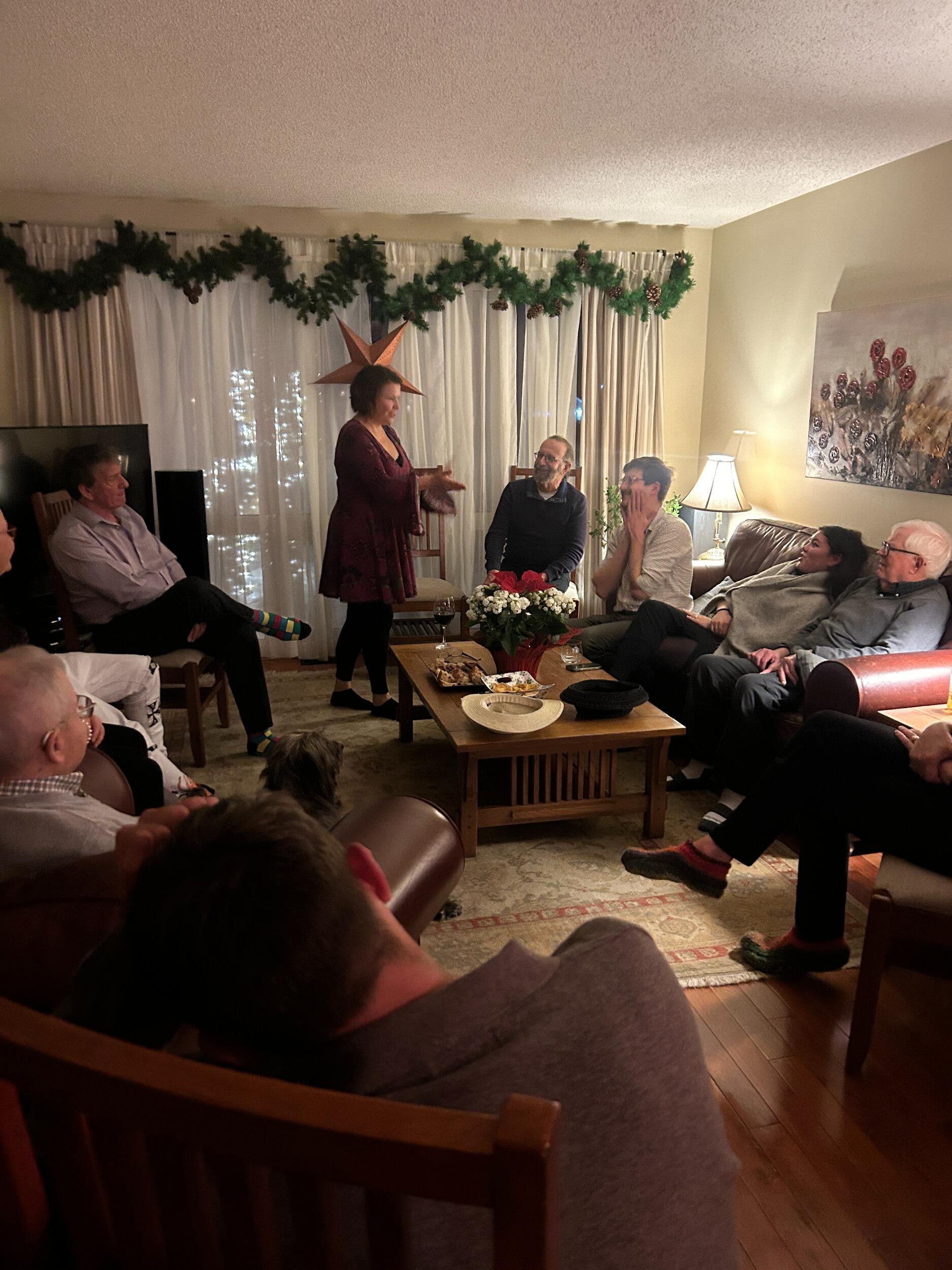 Emily's family has a very competitive charades tradition on Christmas Eve.