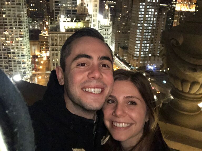 Our first selfie! Taken 1 month into dating on the rooftop at London House