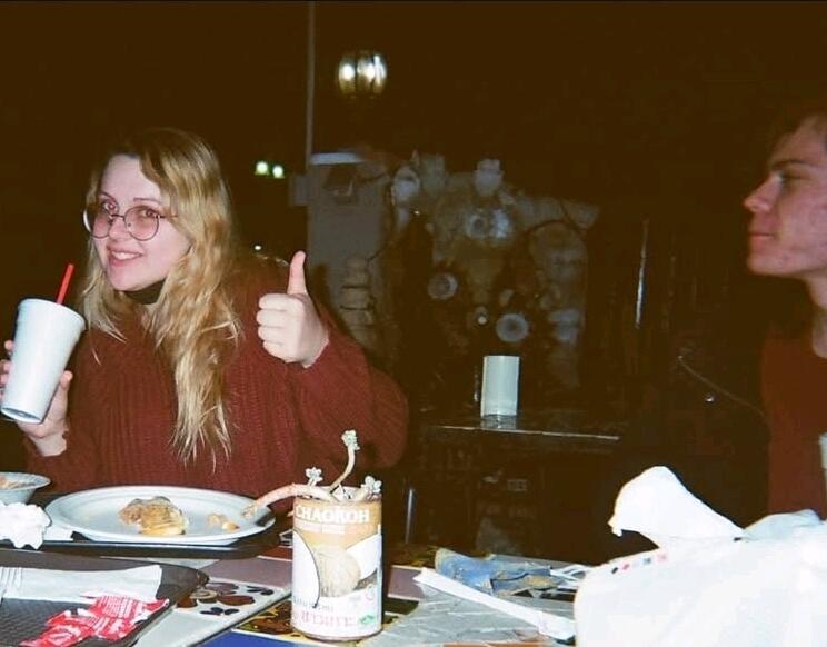 We went out together all the time with our friends! This is from Victoria's disposable camera.