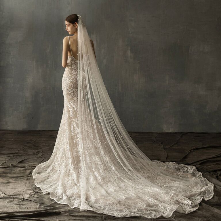wedding dress long veil