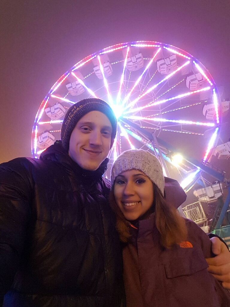 One of our first dates at the Fur Rondy carnival.