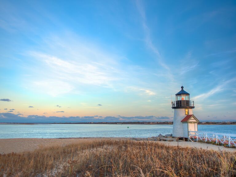 View of the Brant Point Lighthouse in Nantucket, Massachusetts