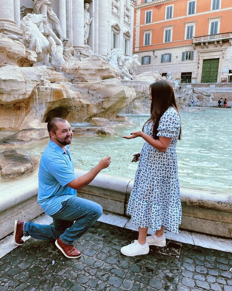 We got engaged in Italy at the Trevi Fountain!