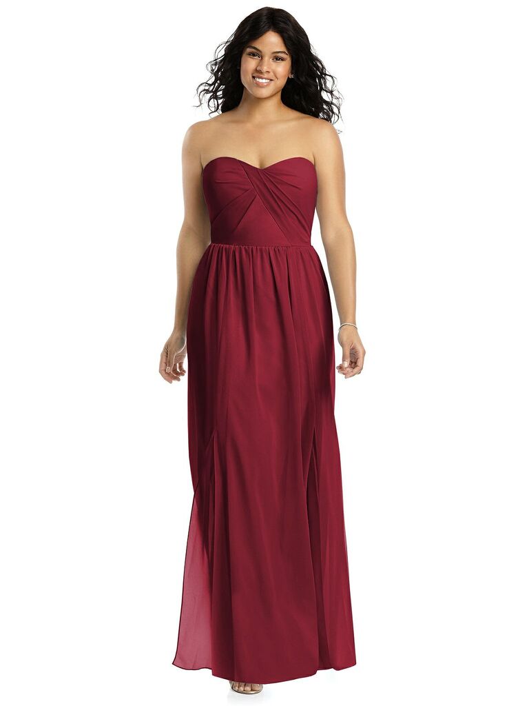 plus size bridesmaid dresses wine color