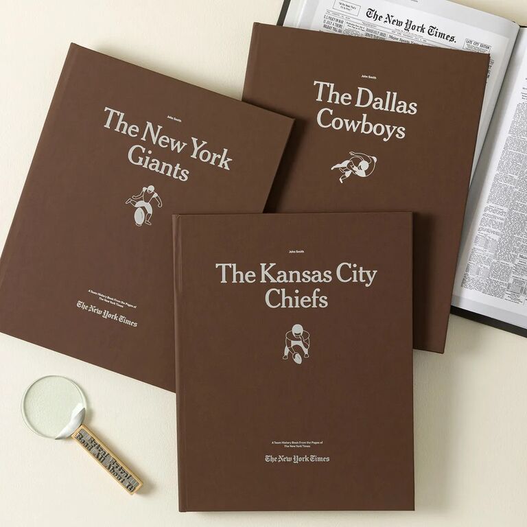 Football team New York Times history books gift idea for husband