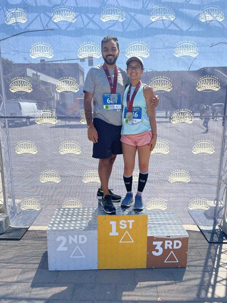 After moving to California in April, we ran our first marathon in Santa Rosa. πββοΈπββοΈ