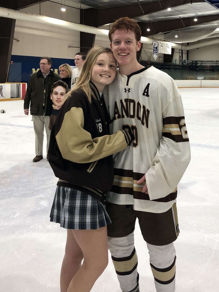 Throughout junior and senior year, Peter and Libby cheered each other on at all the sports games. Peter played soccer and ice hockey at Landon and Libby played lacrosse at Holton. If any game or practice fell on a Monday, Peter and Libby would jump in the car after and race over to Congressional Country Club for pasta night! 