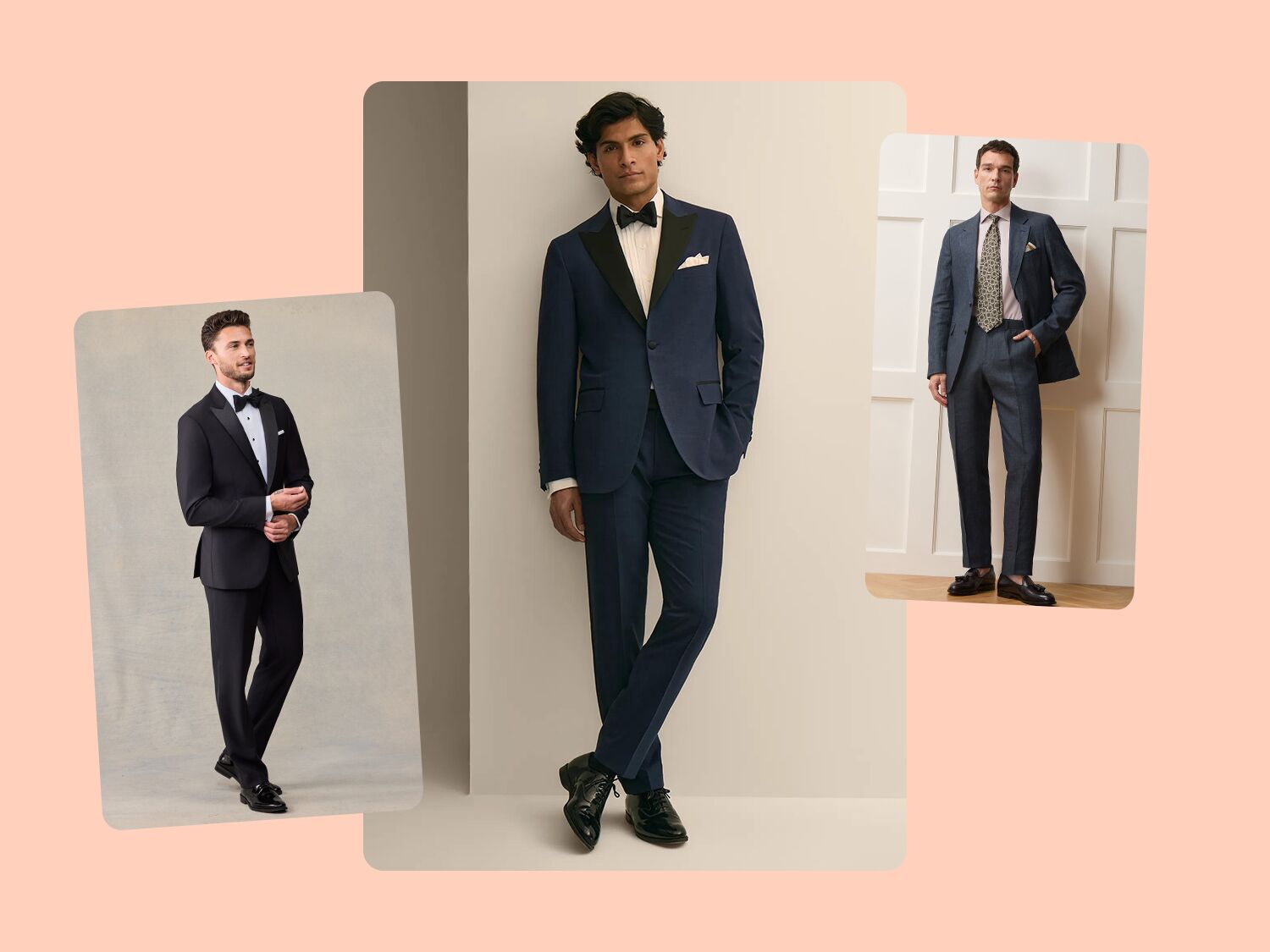Collage of three people wearing suits 