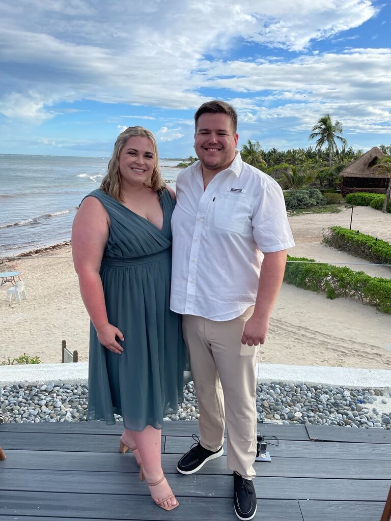 First international trip together. We went to Tulum, Mexico for our Matron of 
Honor's wedding.