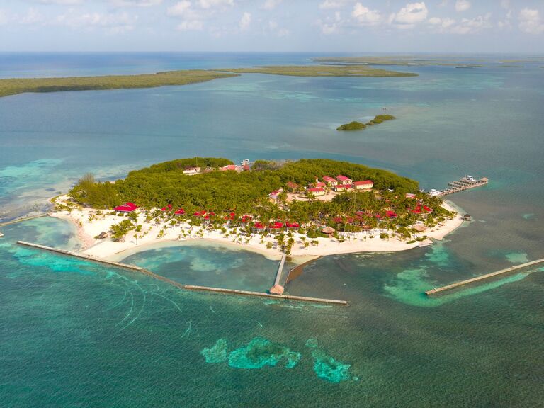 A gorgeous aerial view of Turneffe Island Resort