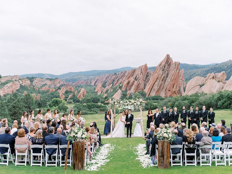 rocky mountain wedding ceremony at arrowhead golf club