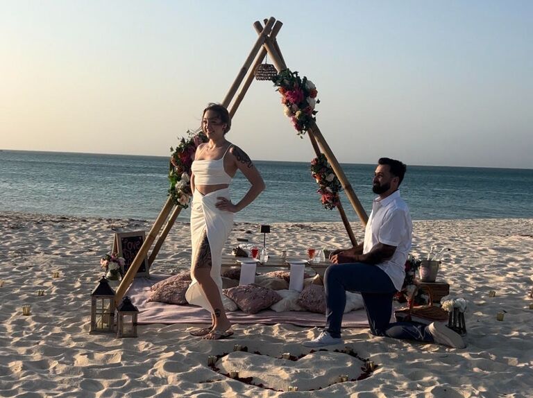 The day Spencer proposed to me in Aruba.