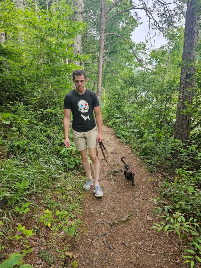 Hiking together with the new pup!