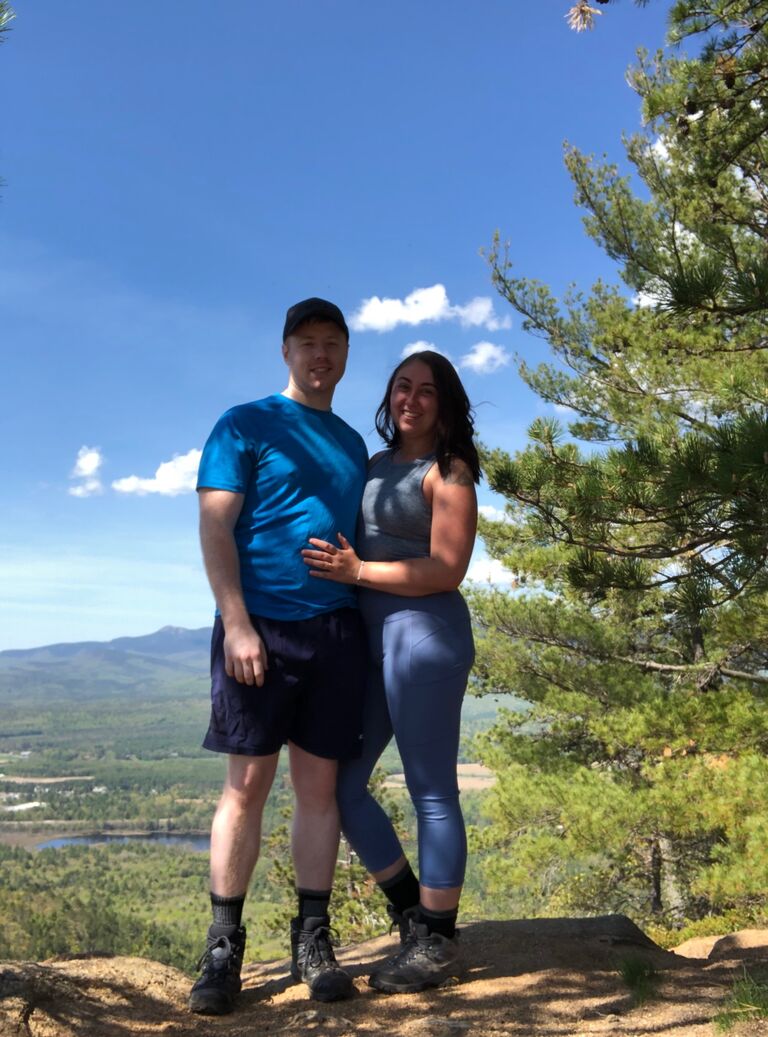 They went on their first of many hiking trips together in New Hampshire. 