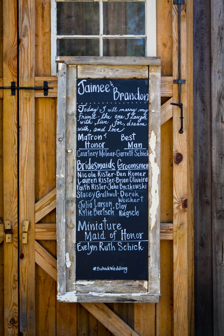 Diy Chalkboard Wedding Program