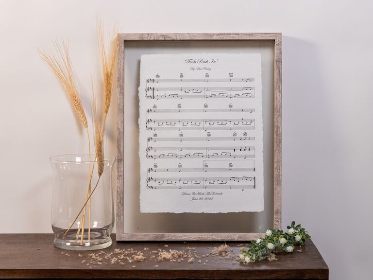 Sheet music art first anniversary gift