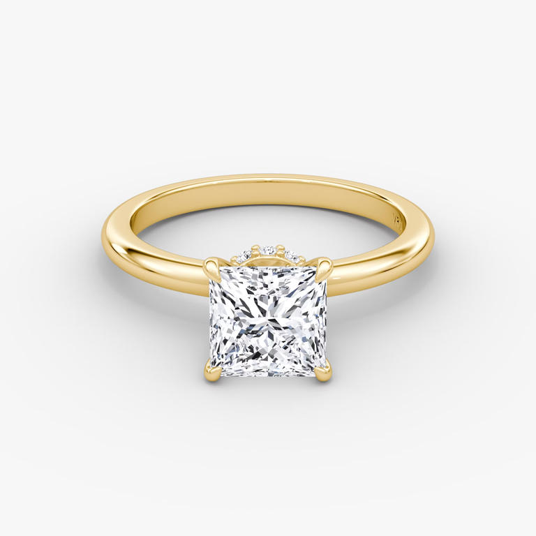 VRAI veiled halo engagement ring