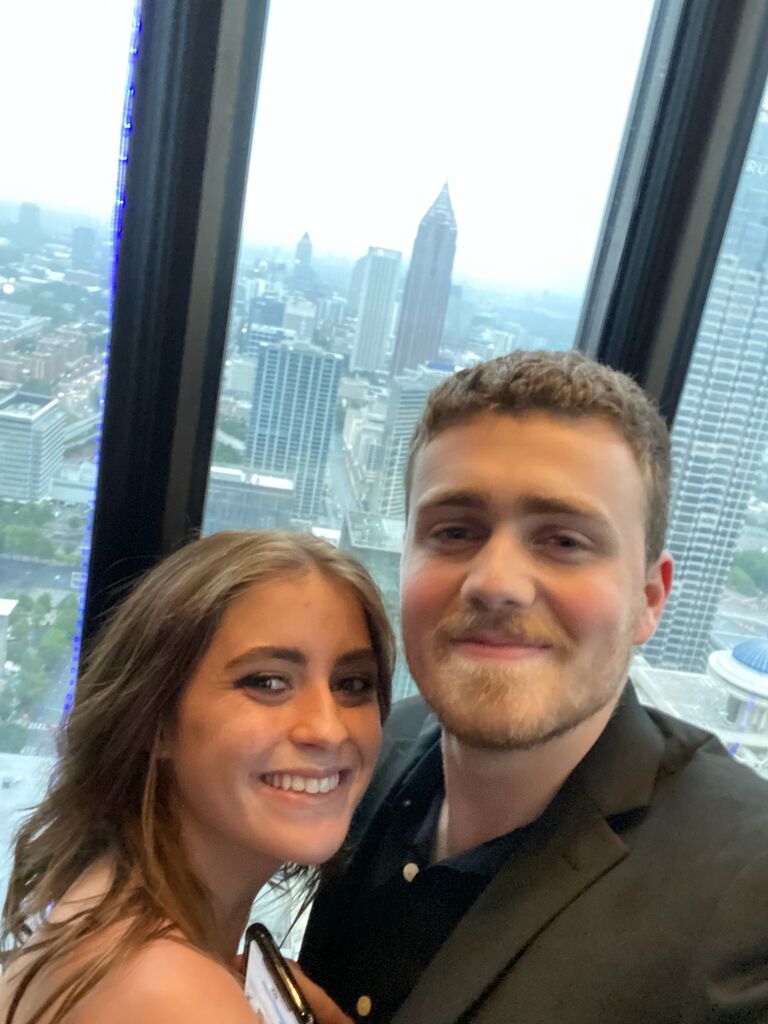 Riding up the 73 story elevator!