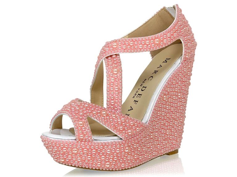pink wedge shoes for wedding