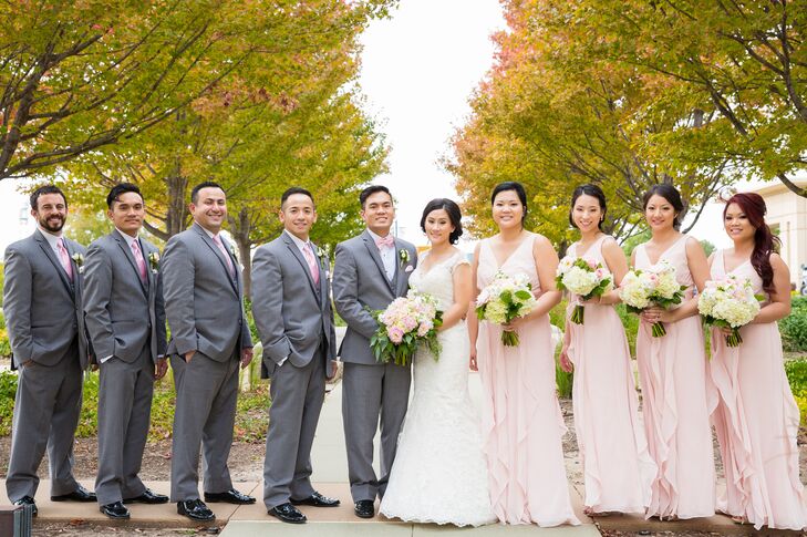 blush bridal party