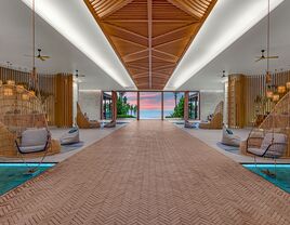 Hilton Tulum Riviera Maya All-Inclusive Resort lobby open air with beautiful pathway