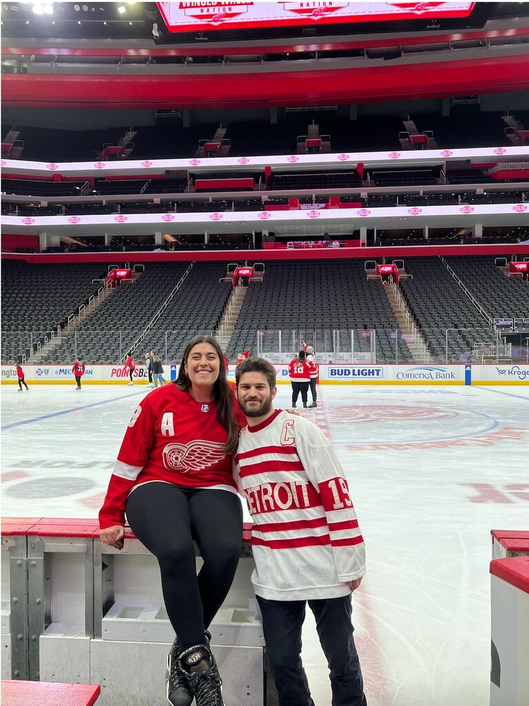 Enjoying the perks of our Red Wings season tickets