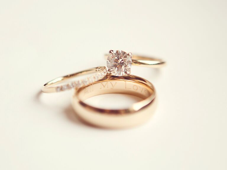 Engraved engagement rings for her sale