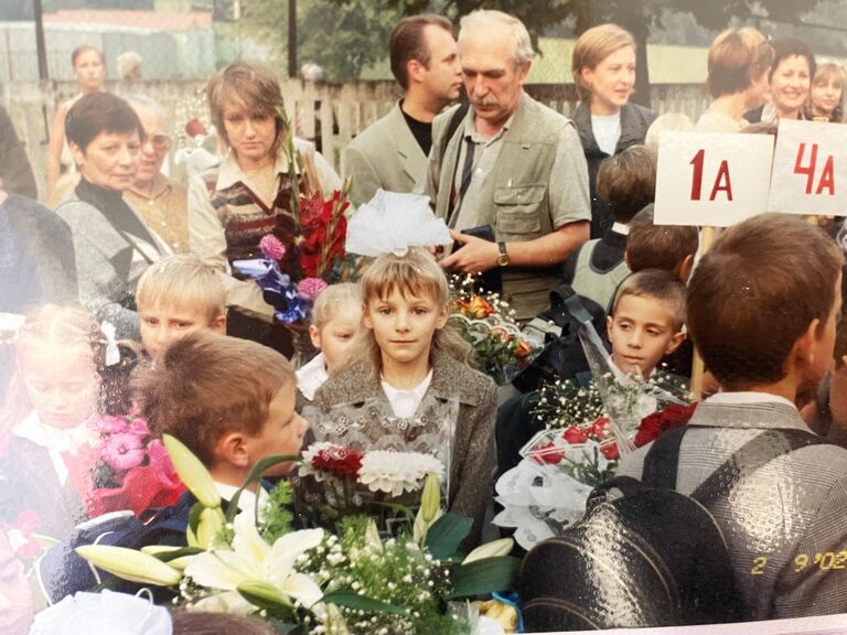 Moscow, first day of school. See if you can spot us 😊