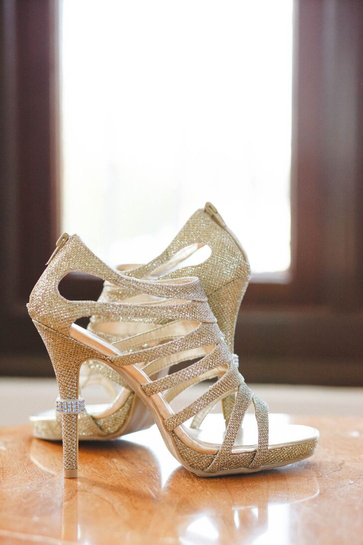 gold metallic shoes wedding