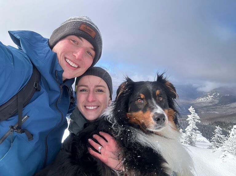 Our favorite day yet: Chris proposed to Rachel on top of Mt. Crawford during a winter hike with Summit! We had the mountain to ourselves to take in the moment before going home and celebrating with family! 