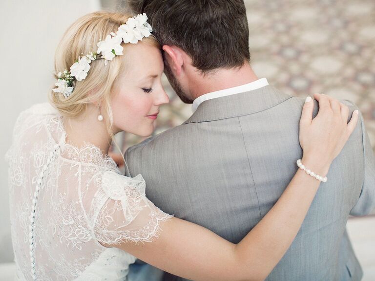 adding color to a white wedding dress