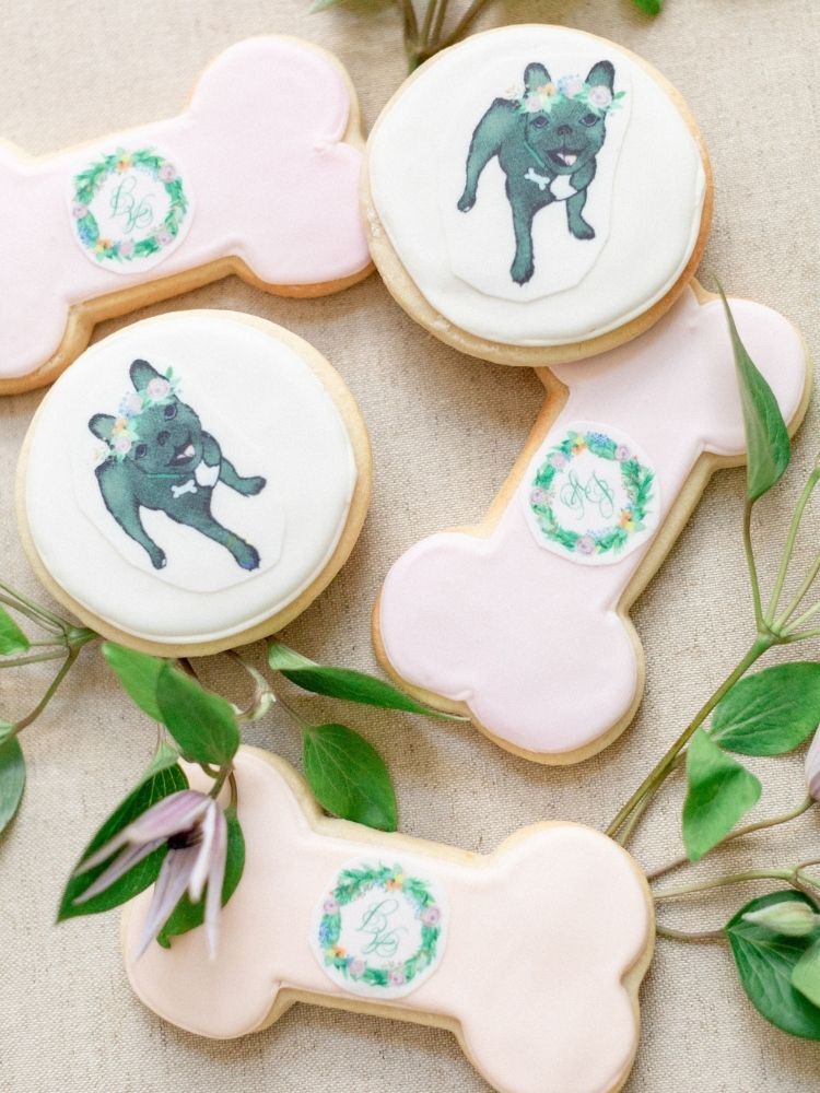 dog-themed sugar cookie favors