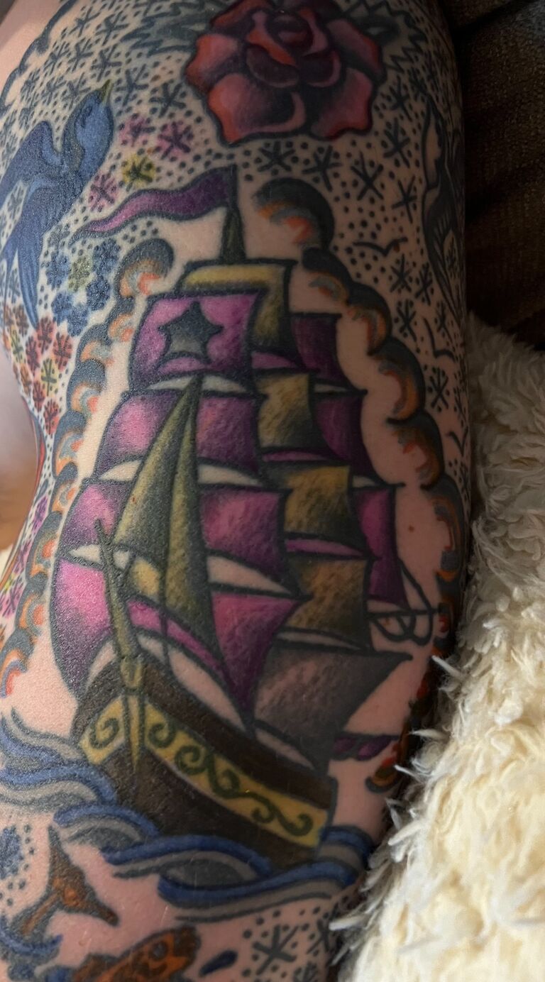 When Allie realized she was in true love- Erik let her color in his sleeve when she got bored
