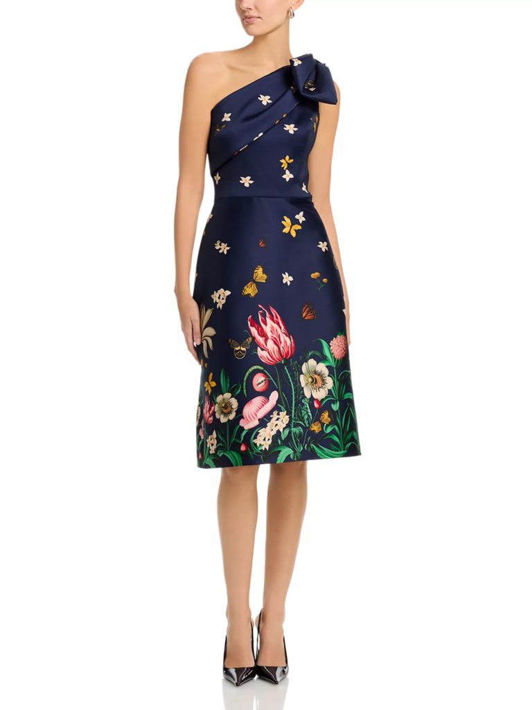 Teri Jon one-shoulder butterfly mother-of-the-bride dress