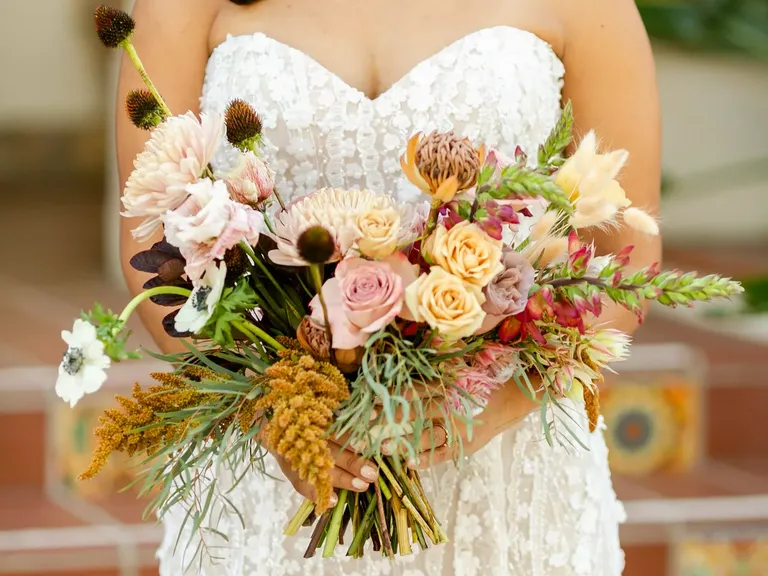 Bridal Bouquet Bridal Accessories Wedding Bouquet Wedding Flower Bridal  Flower Boho Bridal Bouquet Dried Bridal Bouquet Salmon Bouquet 