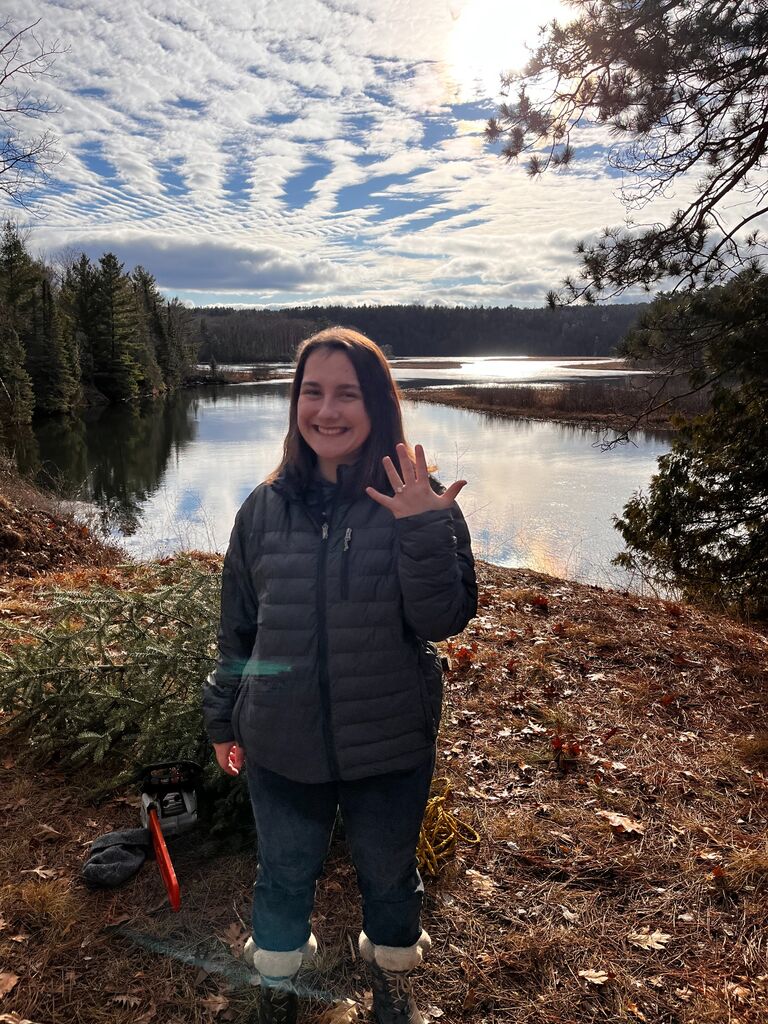Engagement Day! Found a Christmas tree, and a ring!