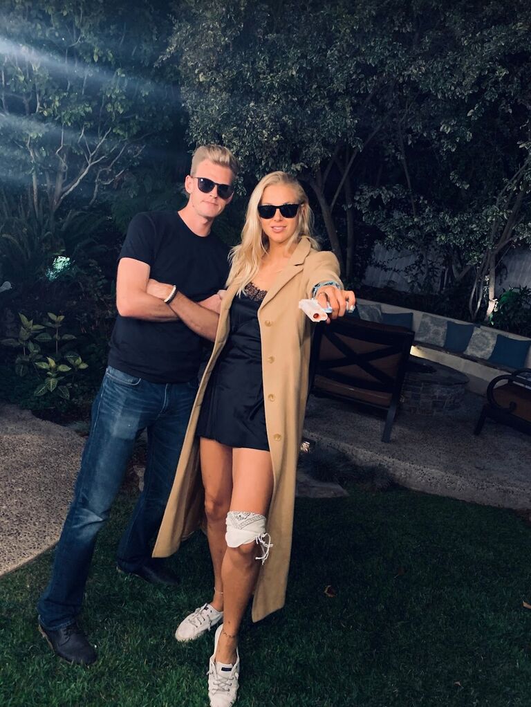 Johnny Bravo and Atomic Blonde make an appearance at Brennan's (Reub's friend) house party in Redondo! #halloween