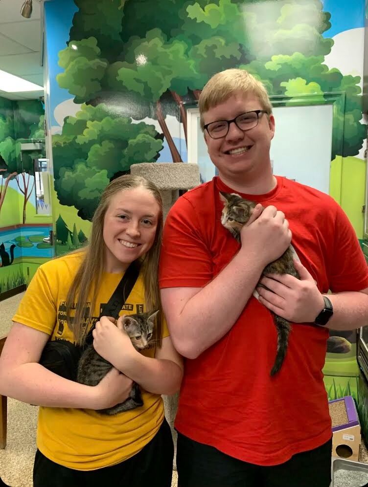 Anders and Jessyka adopted their first pets together from the Salina Shelter, adding their kittens Snips and Twig to the family.