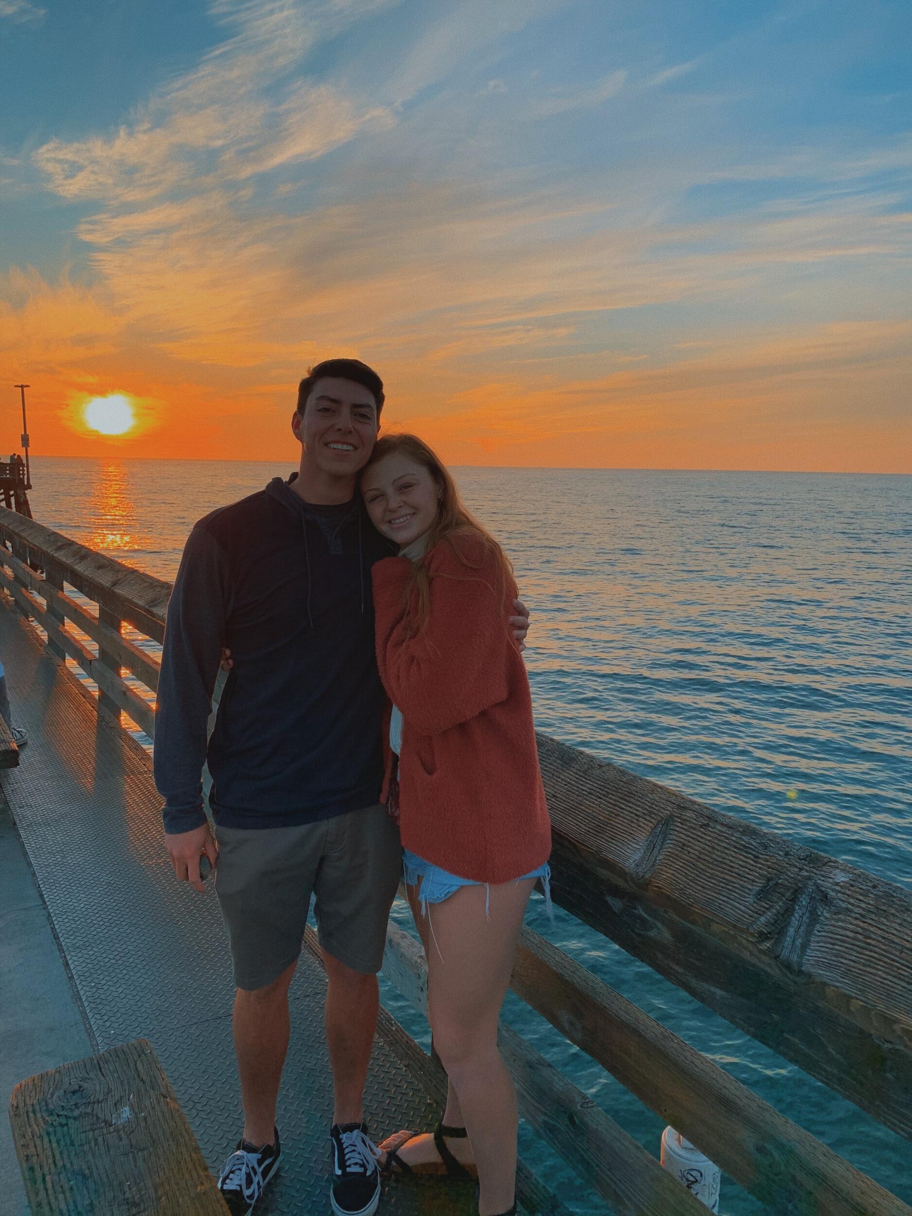 Kaitlyn's first time visiting Southern California where Ben is from. We took this picture at one of our favorite beaches called Newport.