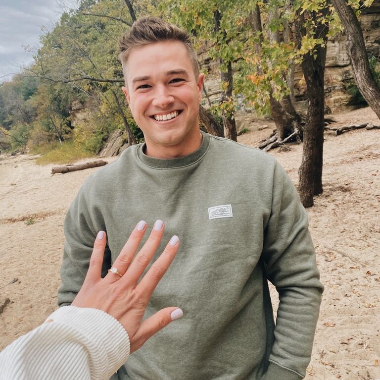 Ta daaaaa exactly 18 months of dating later, Jacob asked me if I'd be his wife and forever coffee date :) pretty easy yes! I did pause and take it all in for a little bit before responding- it's not very often someone gets on one knee and hands you a ring!
