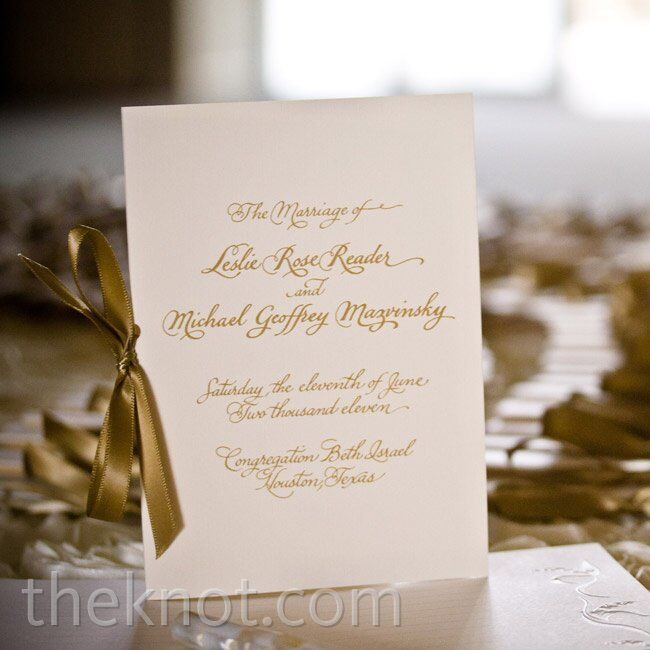 Formal White Wedding Programs