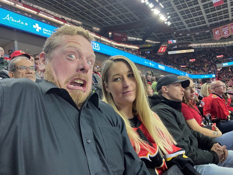 Our first hockey game (#GOFLAMESGO)