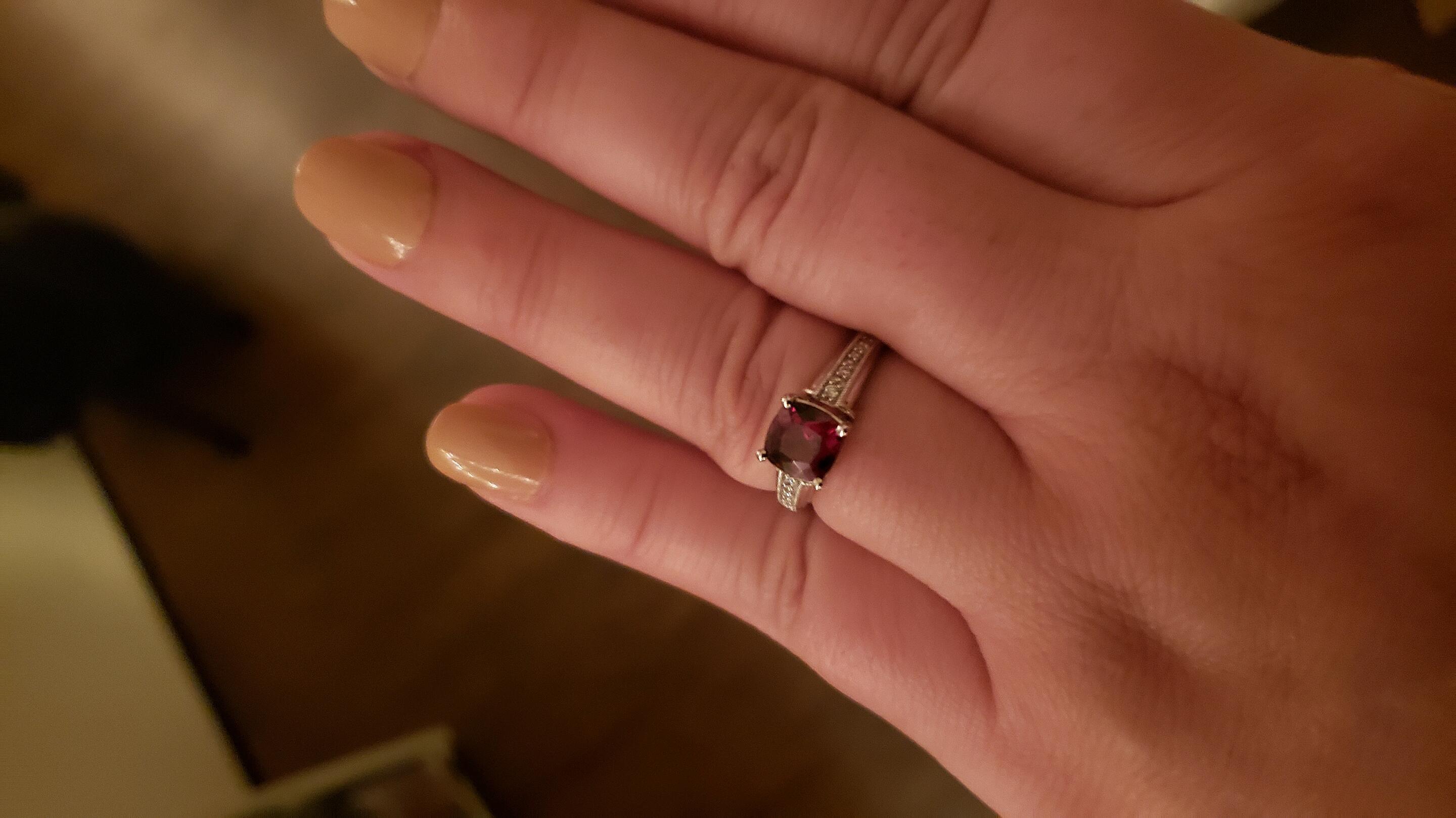 The ring! Monica and Kyler's first date was on Oakland's "First Friday" in March. They weren't able to celebrate their 3-Year Anniversary on the first Friday in March 2021, but Kyler made up for it during a fancy sushi date in Oakland. He topped it off with a walk to Jack London Square and proposed at sunset in front of the USS Potomac.