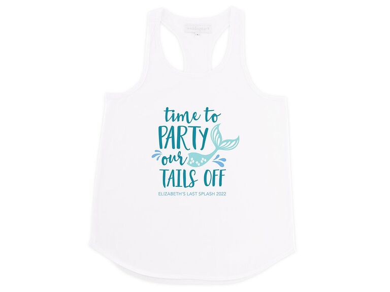Mermaid themed bachelorette party tank tops