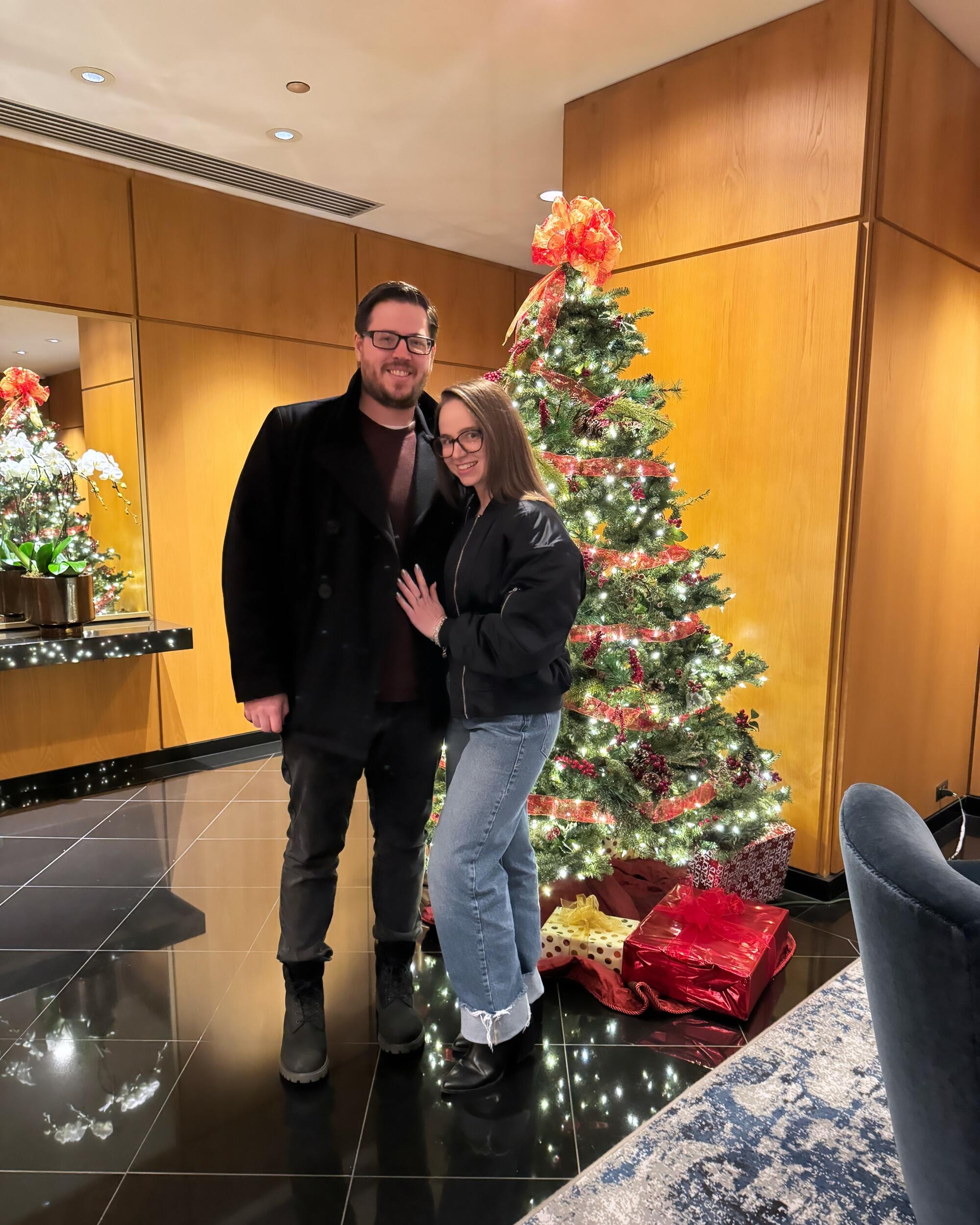 Daniel and Elizabeth celebrated New Years downtown!